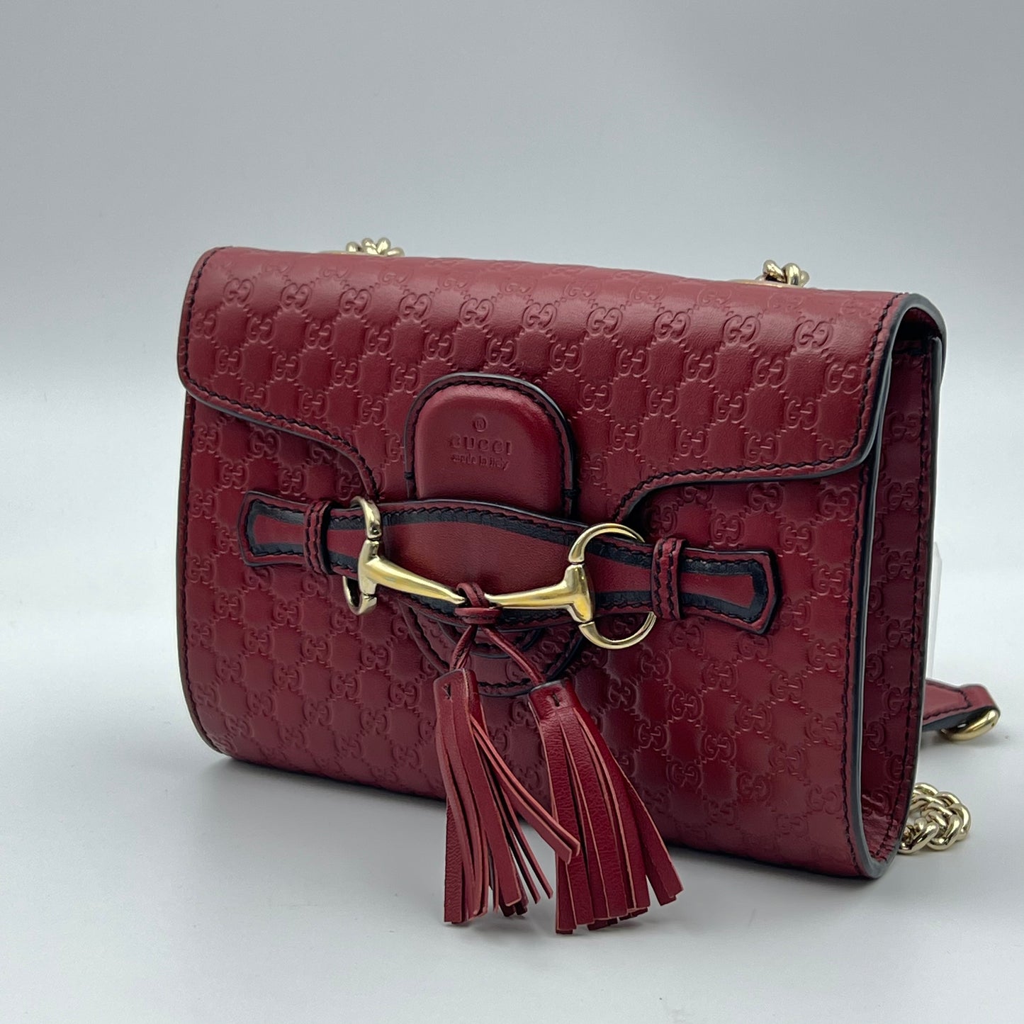 Soft Microguccissima Mini Emily Chain Shoulder Bag Rosso