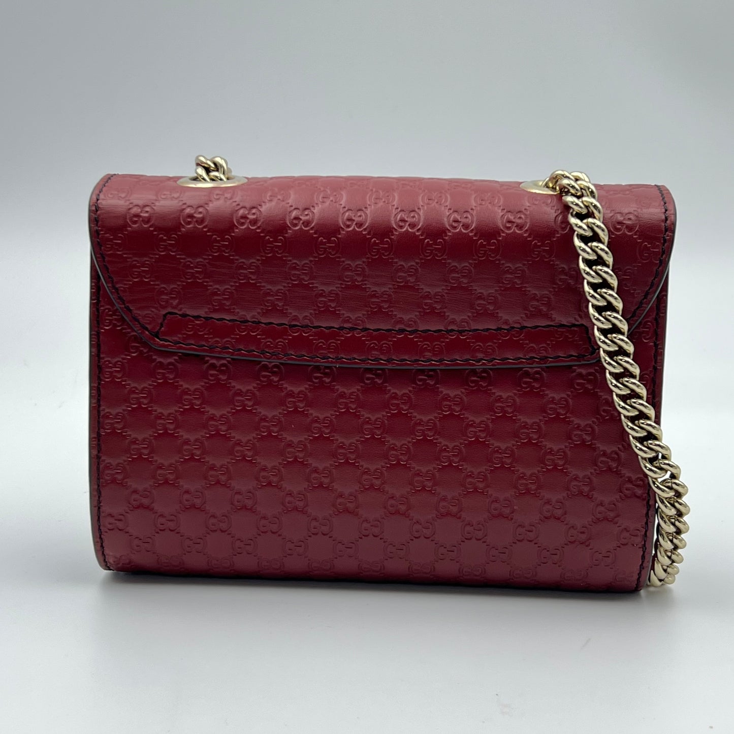 Soft Microguccissima Mini Emily Chain Shoulder Bag Rosso
