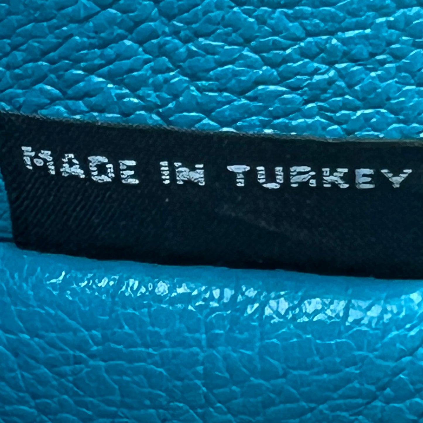 Leather Side Zip Convertible Tote Small turquoise