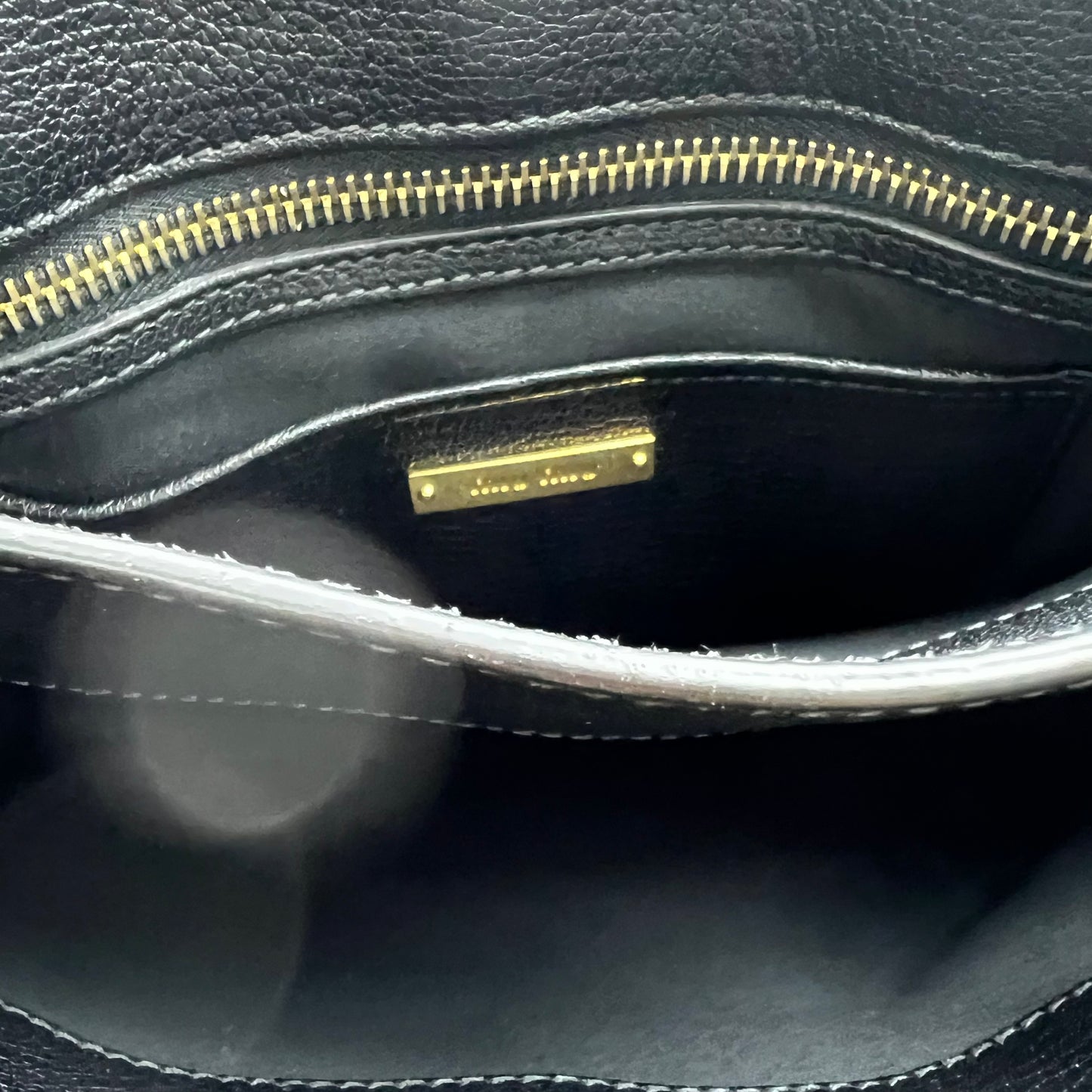 Madras Leather Handbag Beige and Black