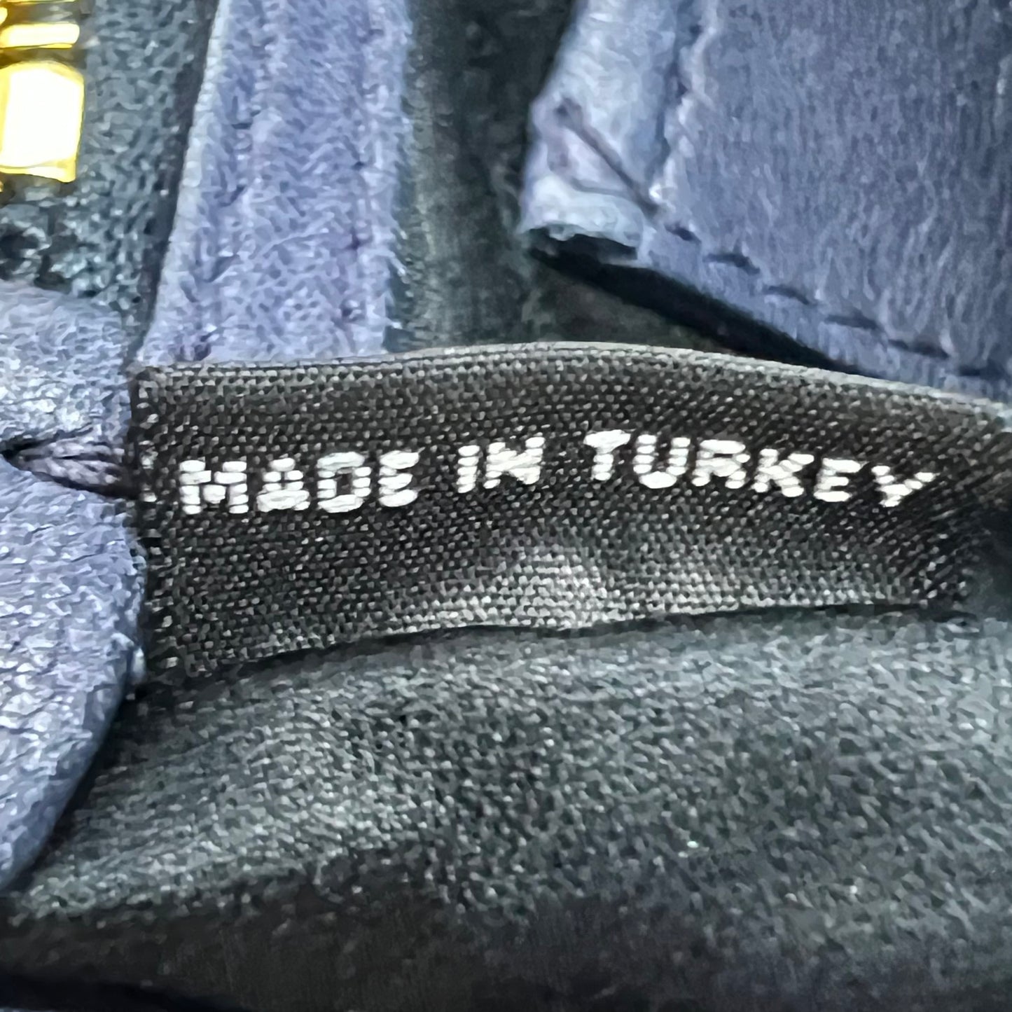 Blue Matelassé Leather Top Zip Satchel