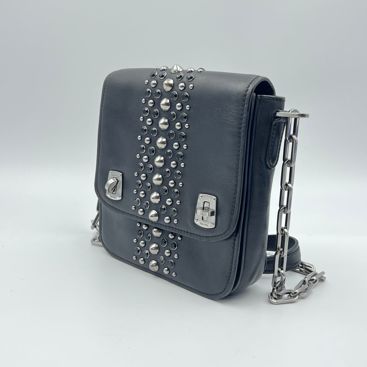 Studded Leather Crossbody Bag