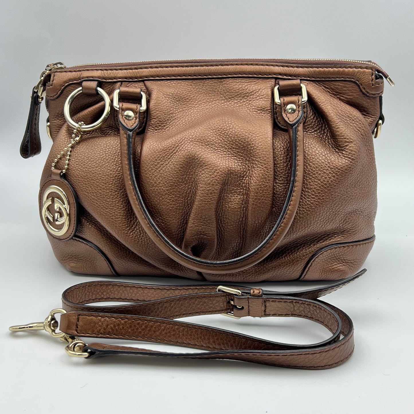 Sukey Brown Leather Two-Way Handbag