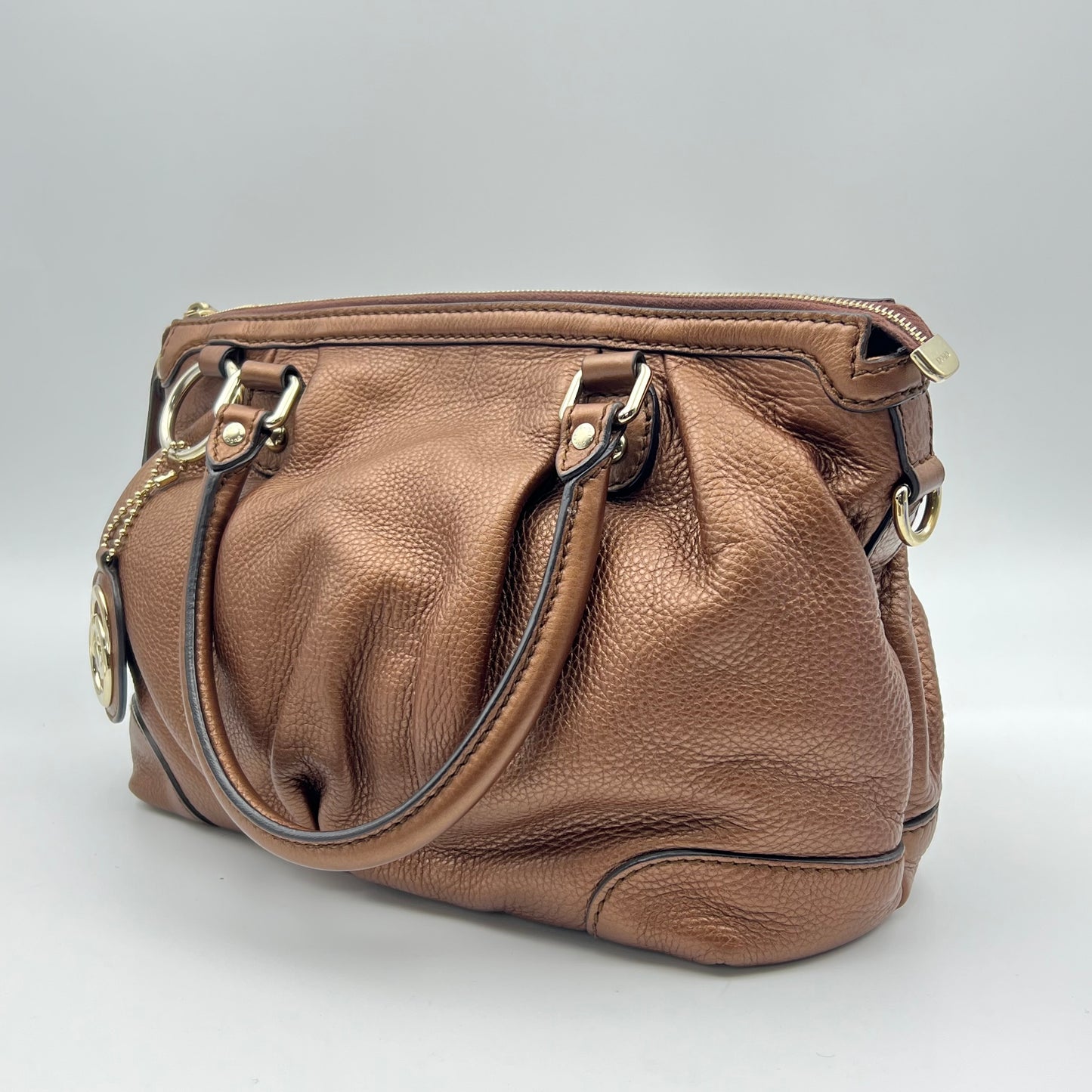 Sukey Brown Leather Two-Way Handbag