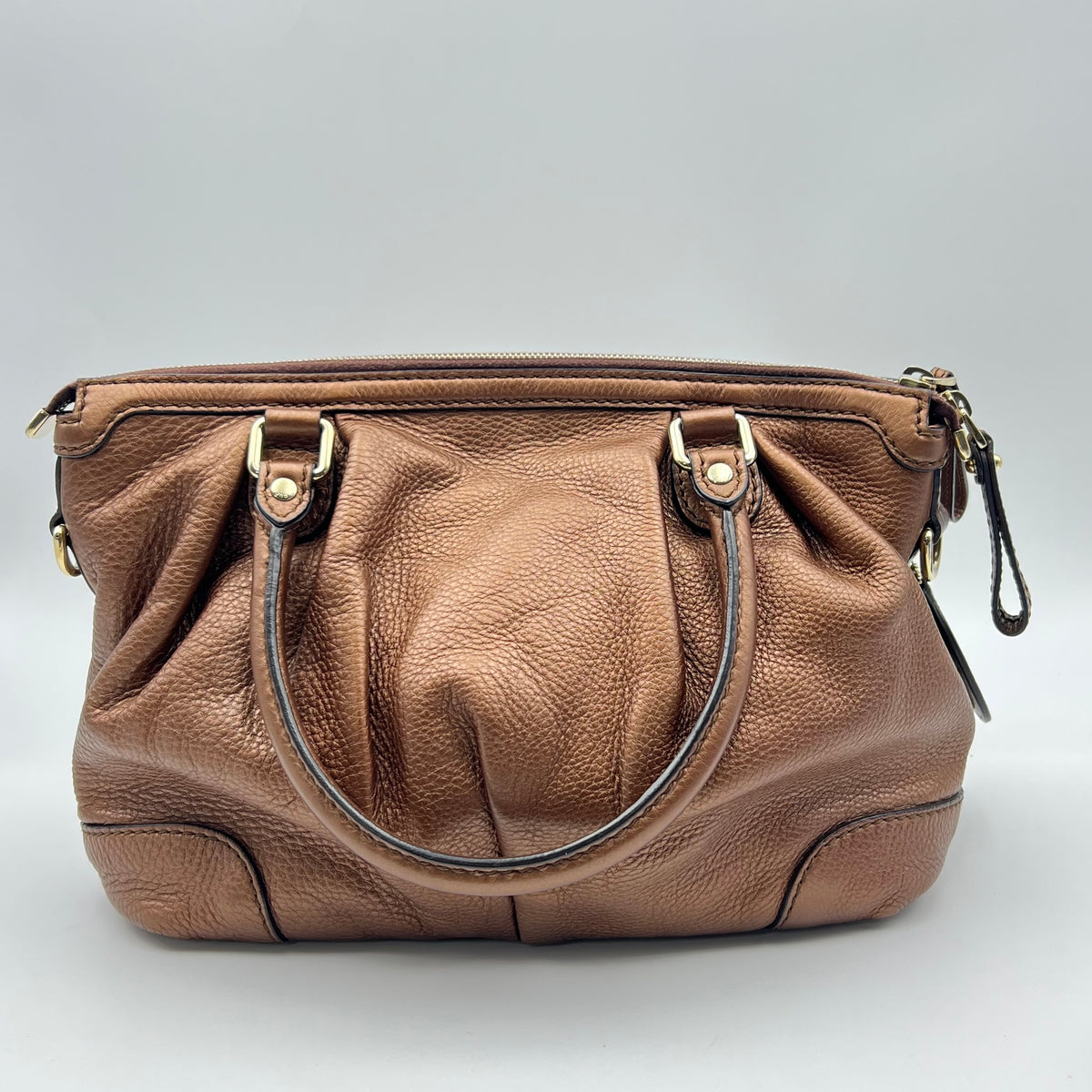 Gucci Sukey Brown Leather Two-Way Handbag — view 3 of 8 Sukey Brown Leather Two-Way Handbag, view 3 of 8