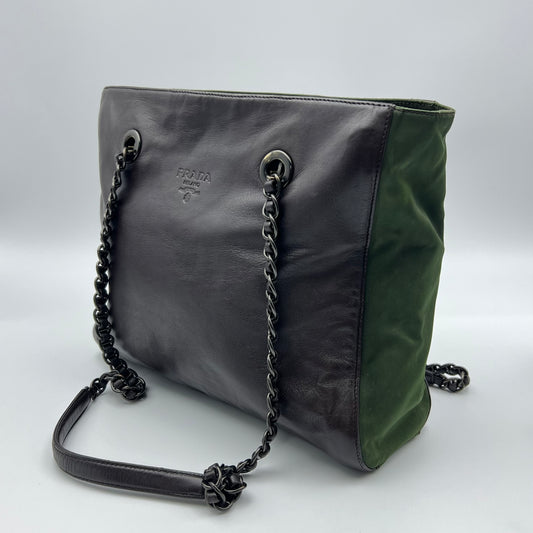 VIntage Prada Medium Leather Bag Brown Shoulder Bag