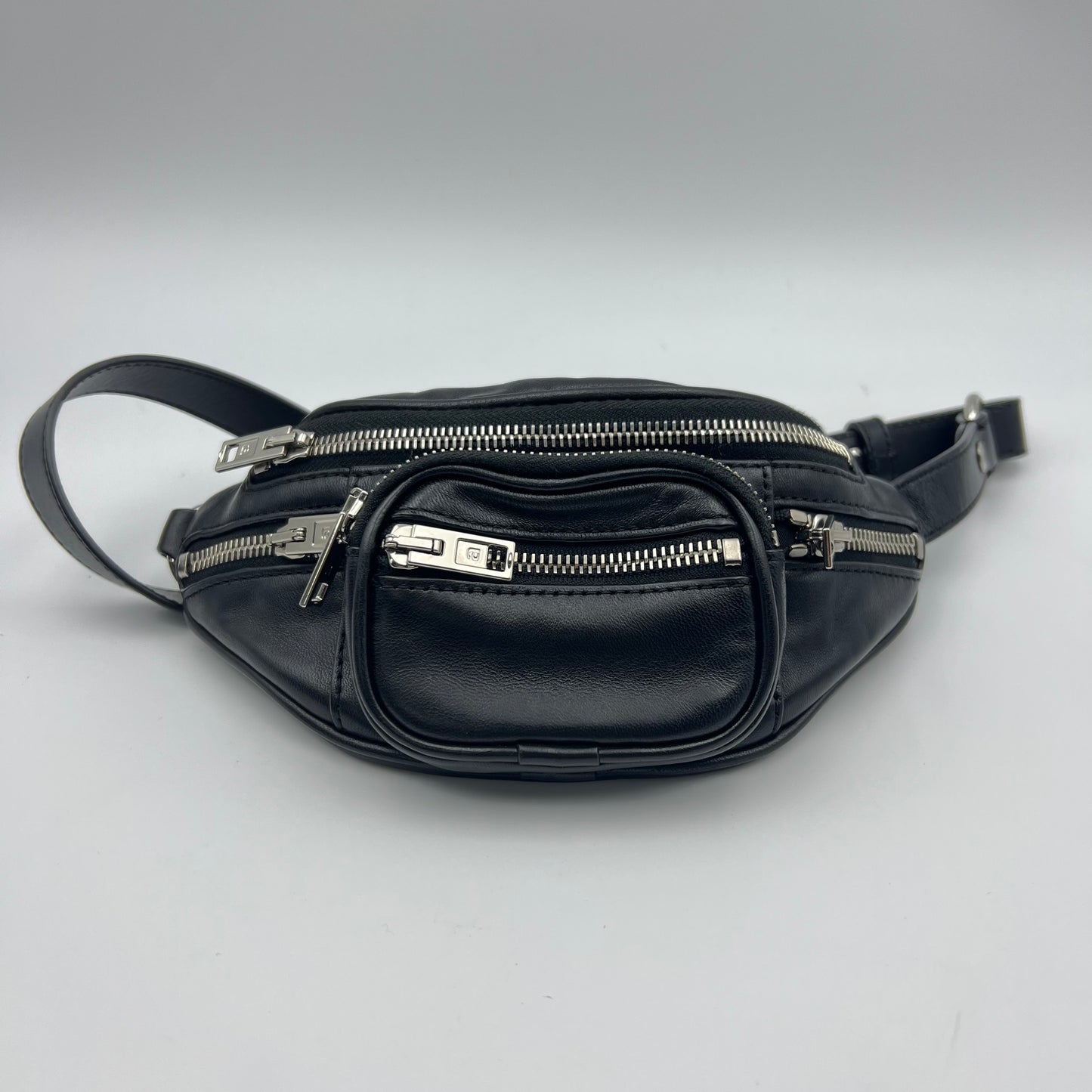 Black Leather Mini Attica Belt Bag