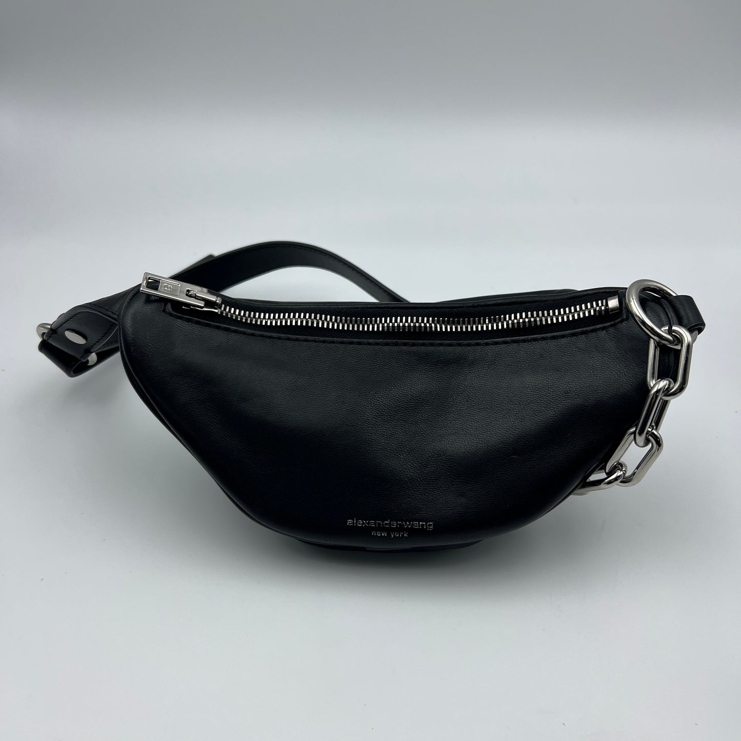 Black Leather Mini Attica Belt Bag