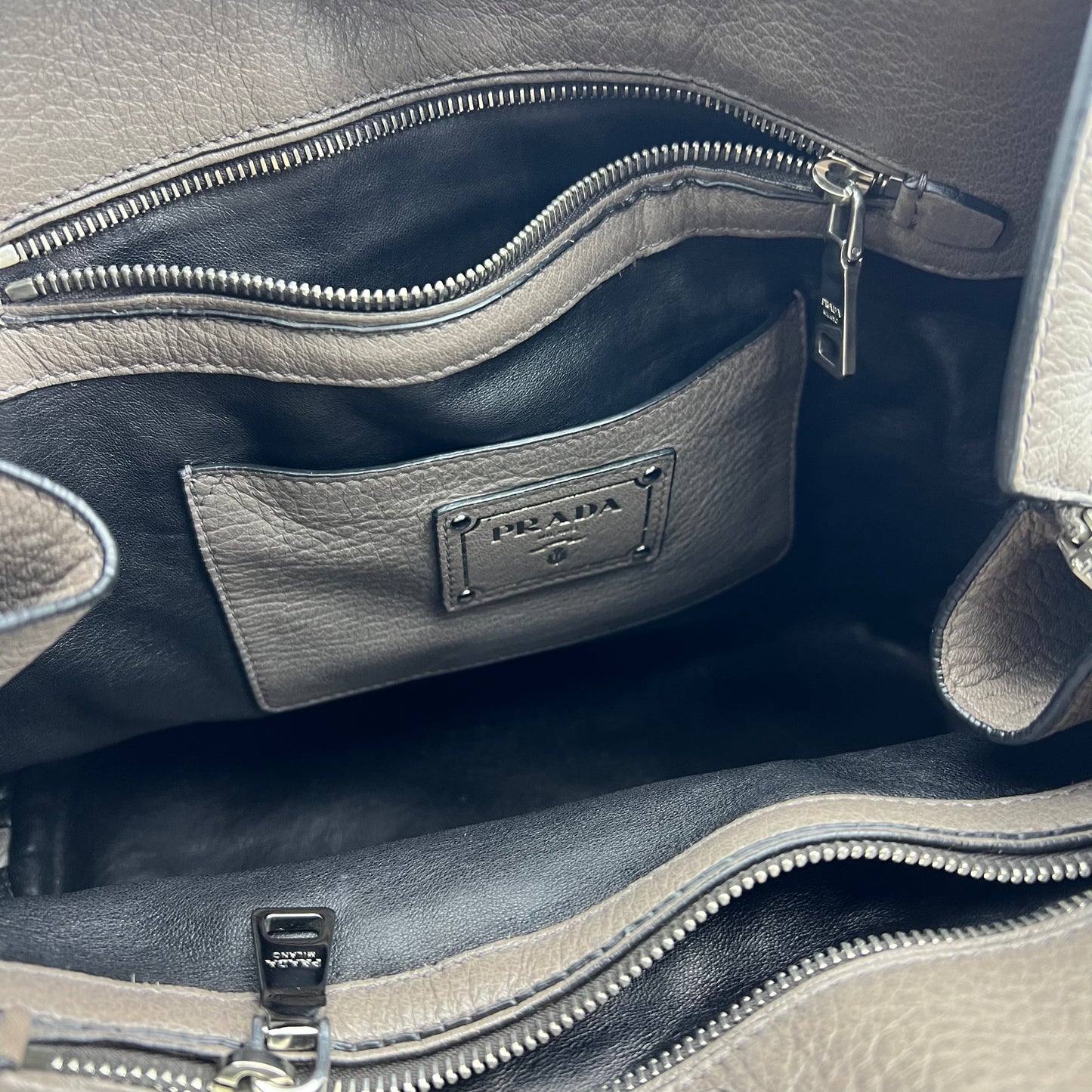 Grey Vitello Daino Leather Tote