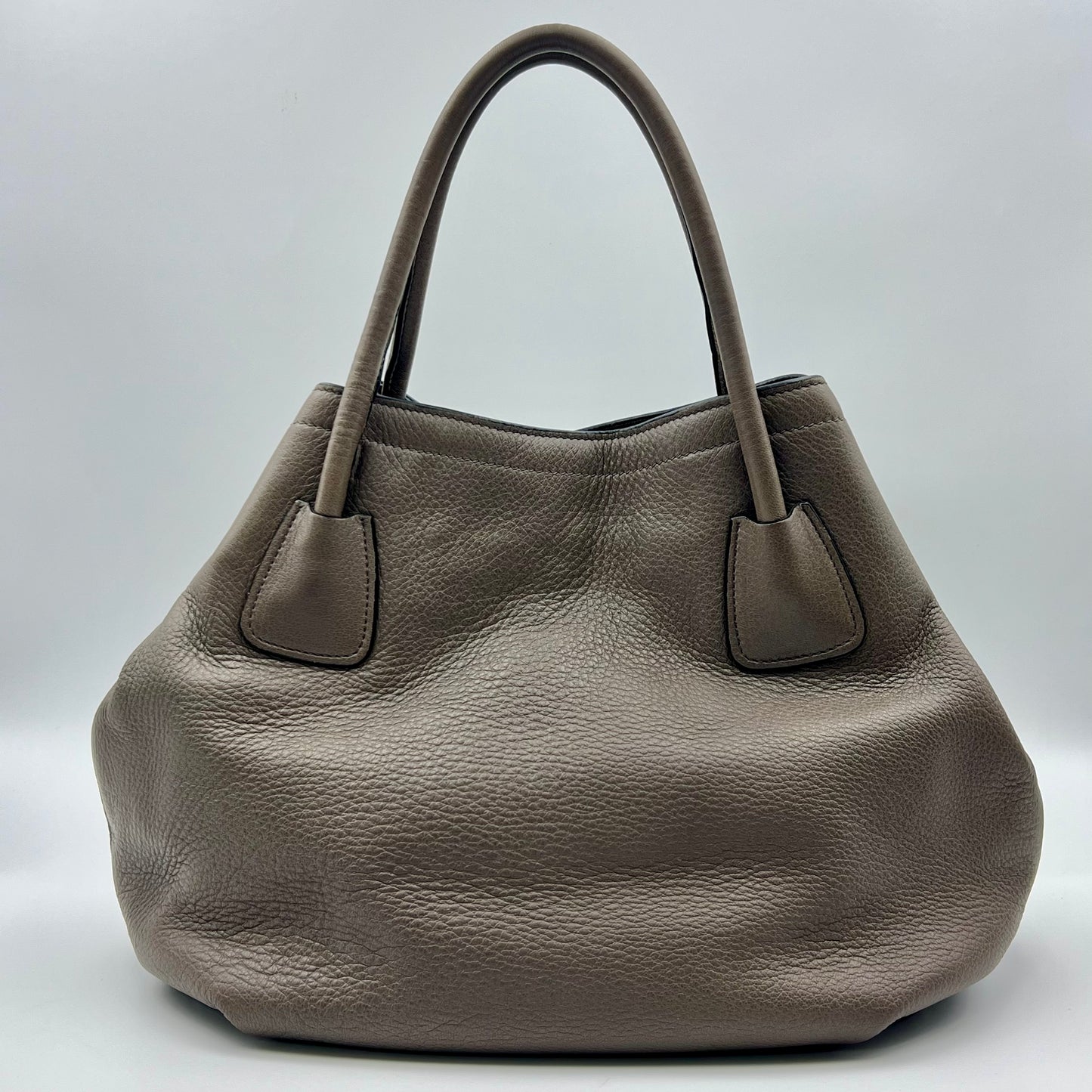 Grey Vitello Daino Leather Tote