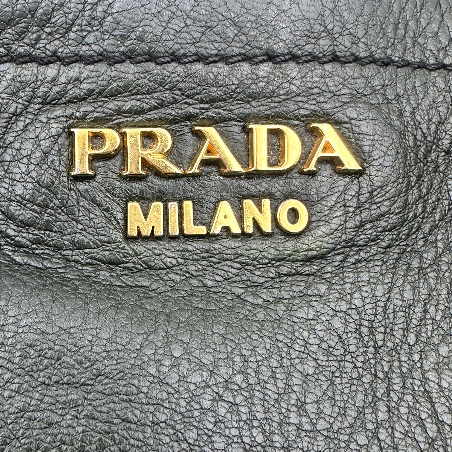 Vitello Daino Handle Bag Dark Green