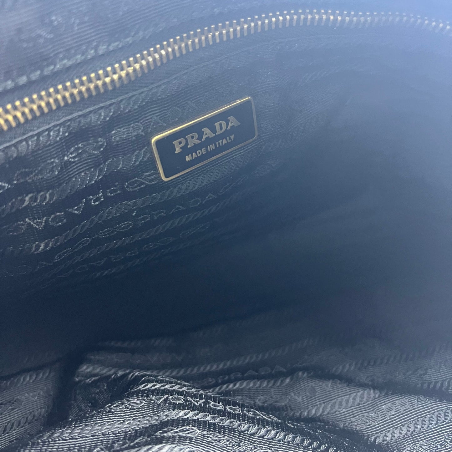 Black Tessuto Nylon and Saffiano Leather Shoulder Bag