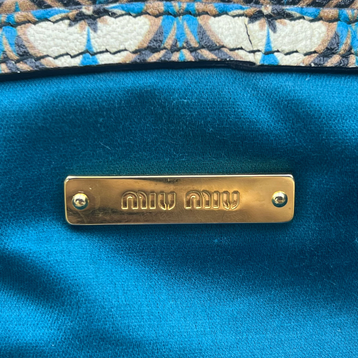 Miu Miu Blue Madras Print Cammello Tote — view 7 of 8 Blue Madras Print Cammello Tote, view 7 of 8