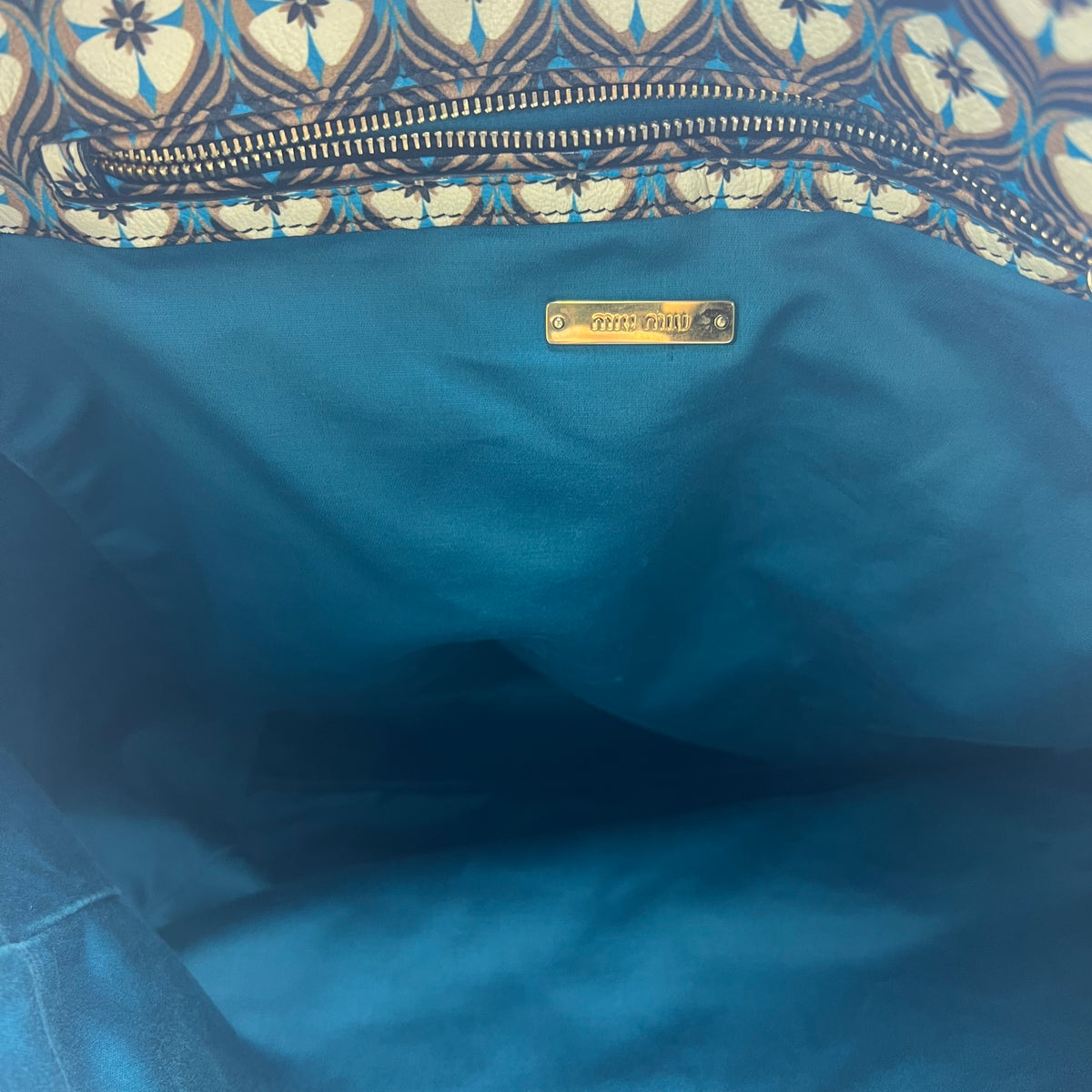 Miu Miu Blue Madras Print Cammello Tote — view 4 of 8 Blue Madras Print Cammello Tote, view 4 of 8