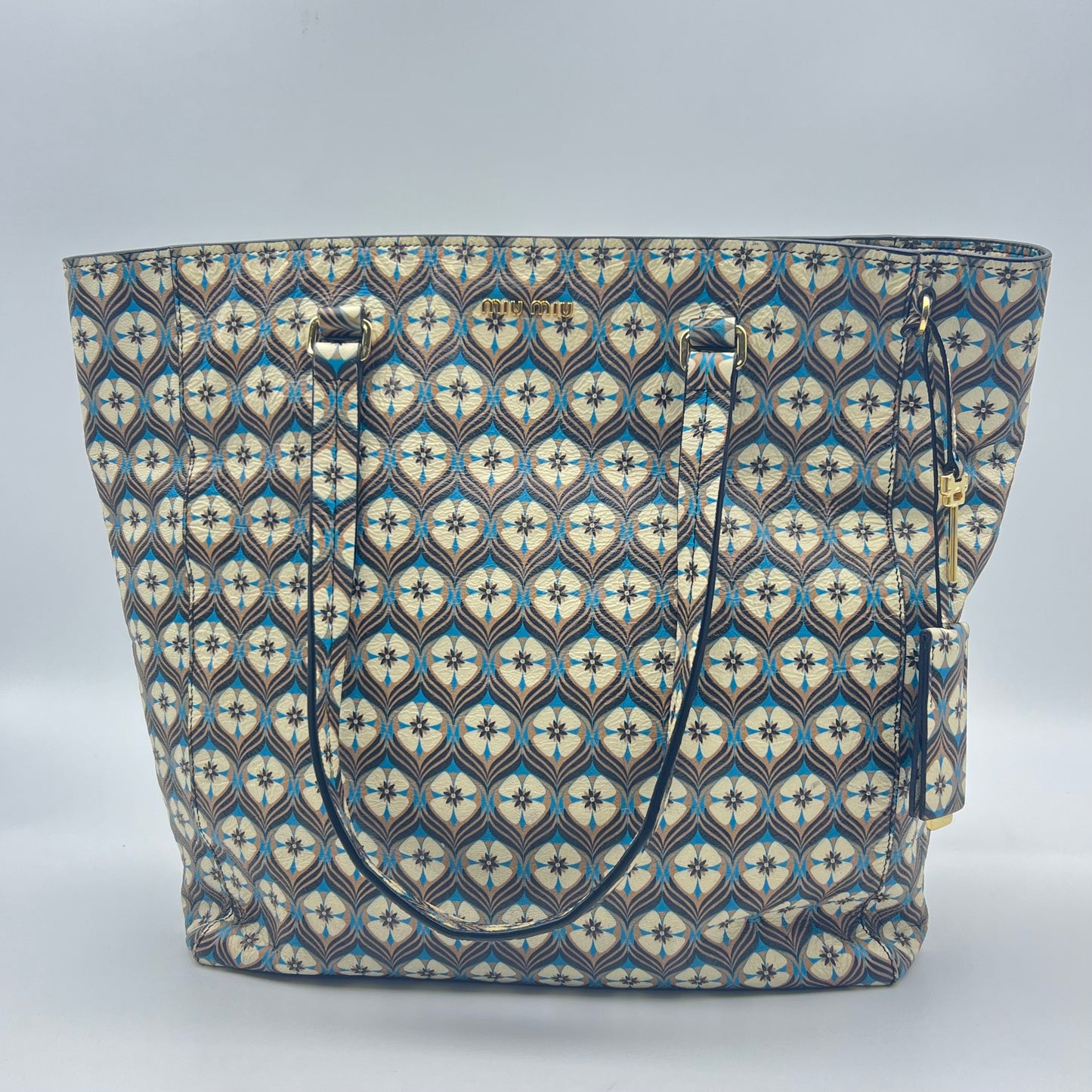 Blue Madras Print Cammello Tote
