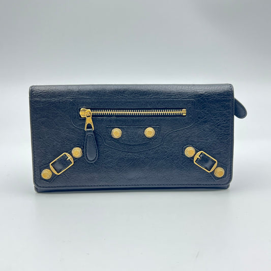 Leather Continental Wallet Black