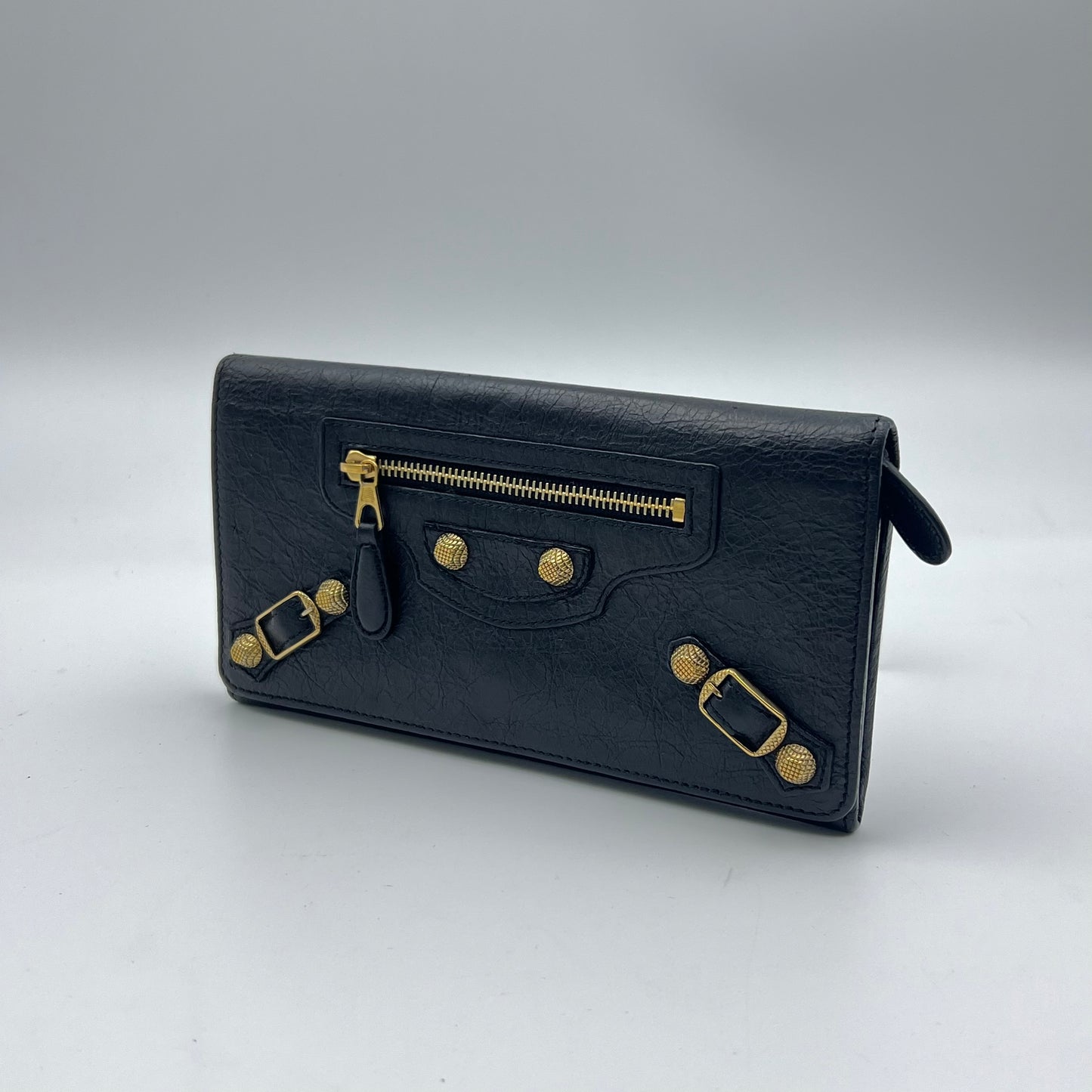Leather Continental Wallet Black