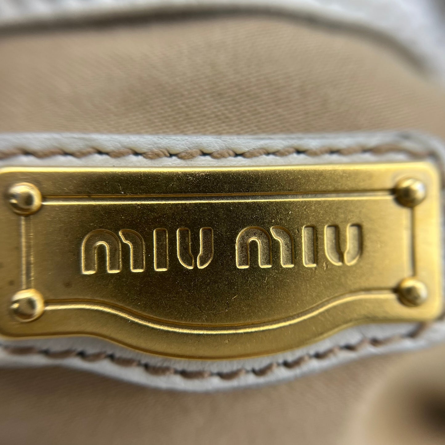 Ivory Leather Large East/West Tote Bag