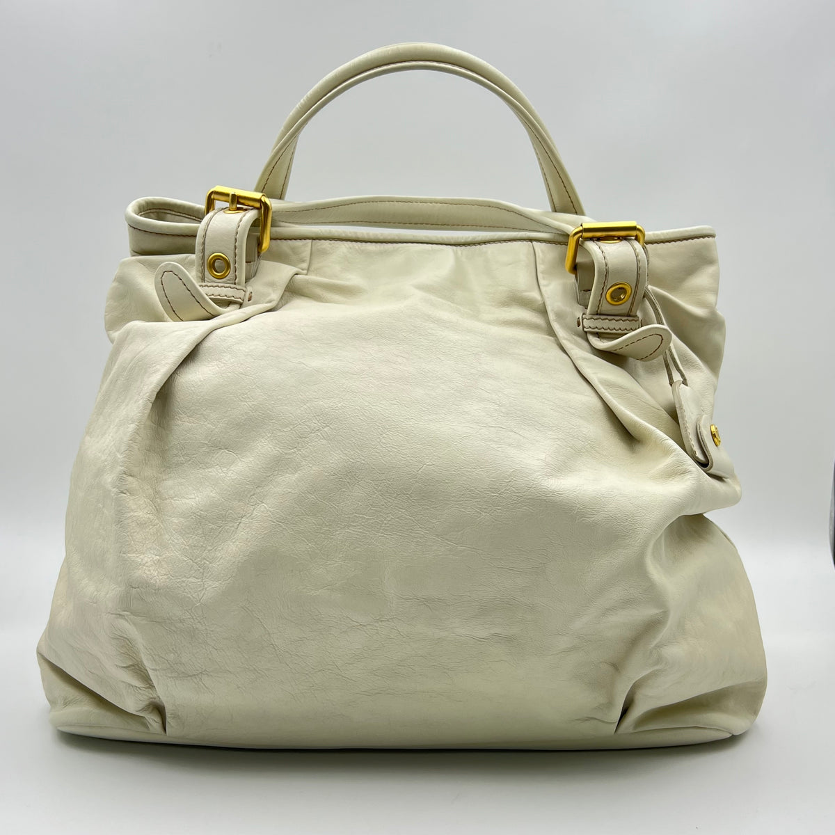 Ivory Leather Large East/West Tote Bag — view 3 of 7 Ivory Leather Large East/West Tote Bag, view 3 of 7