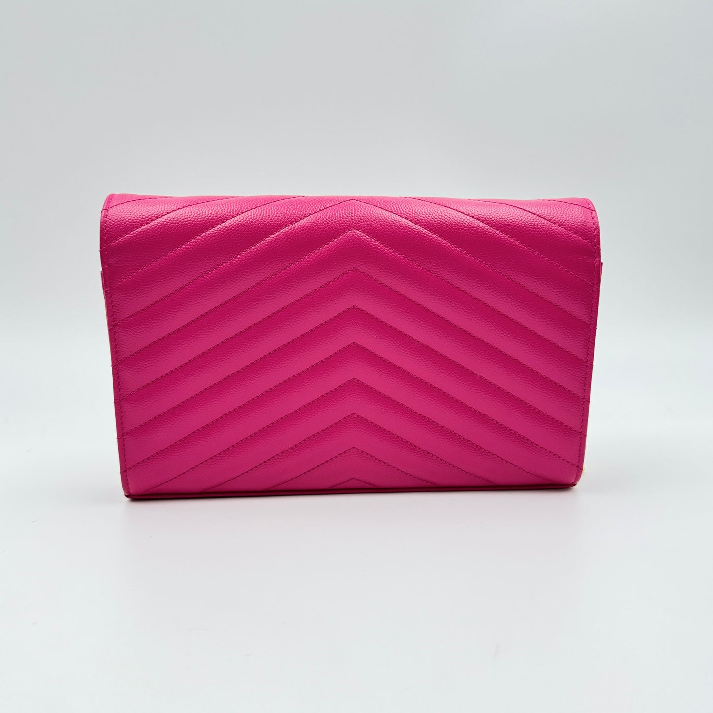 Classic Cassandre Leather Chain Wallet Fuchsia