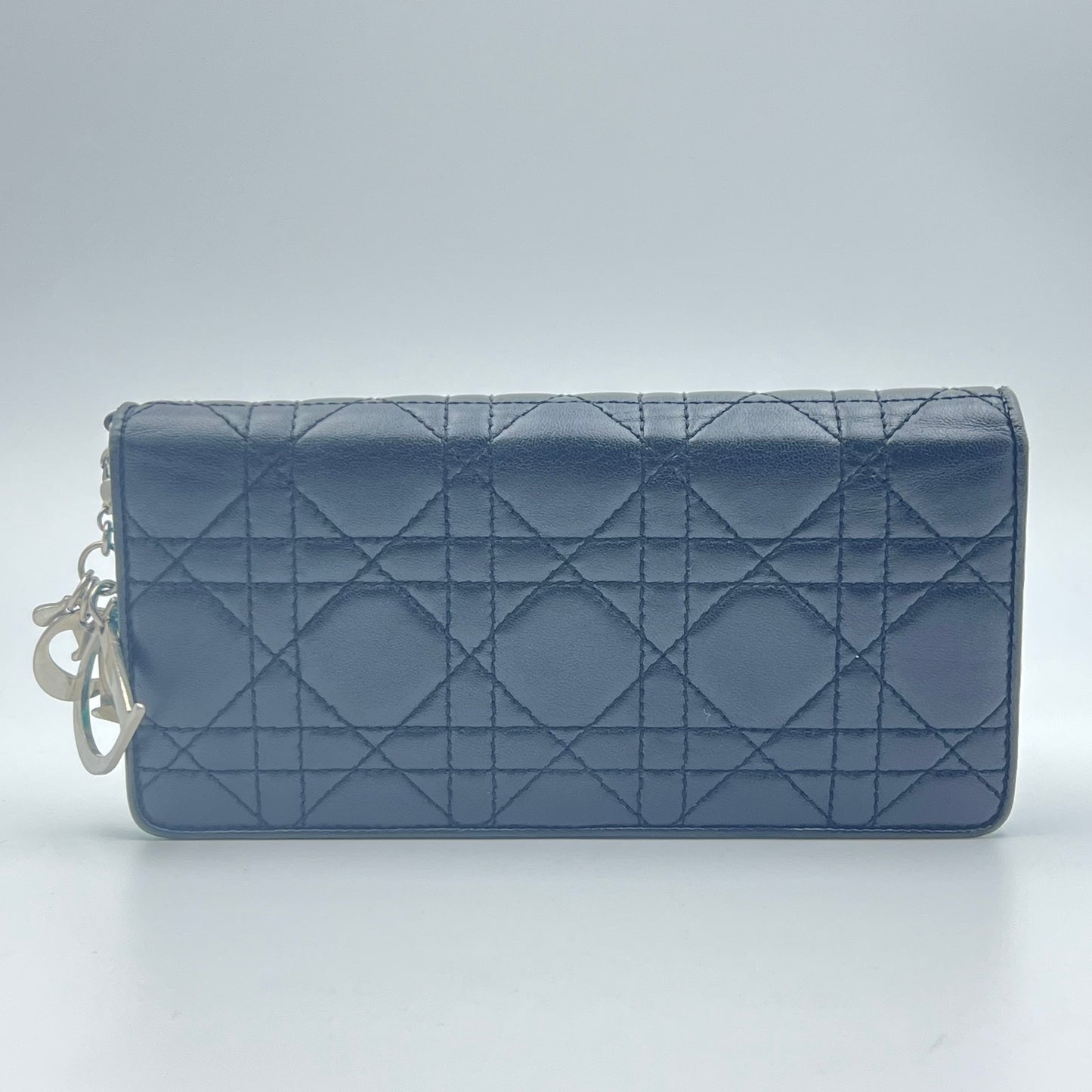 Lambskin Cannage Bi-Color Lady Dior Flap Long Wallet