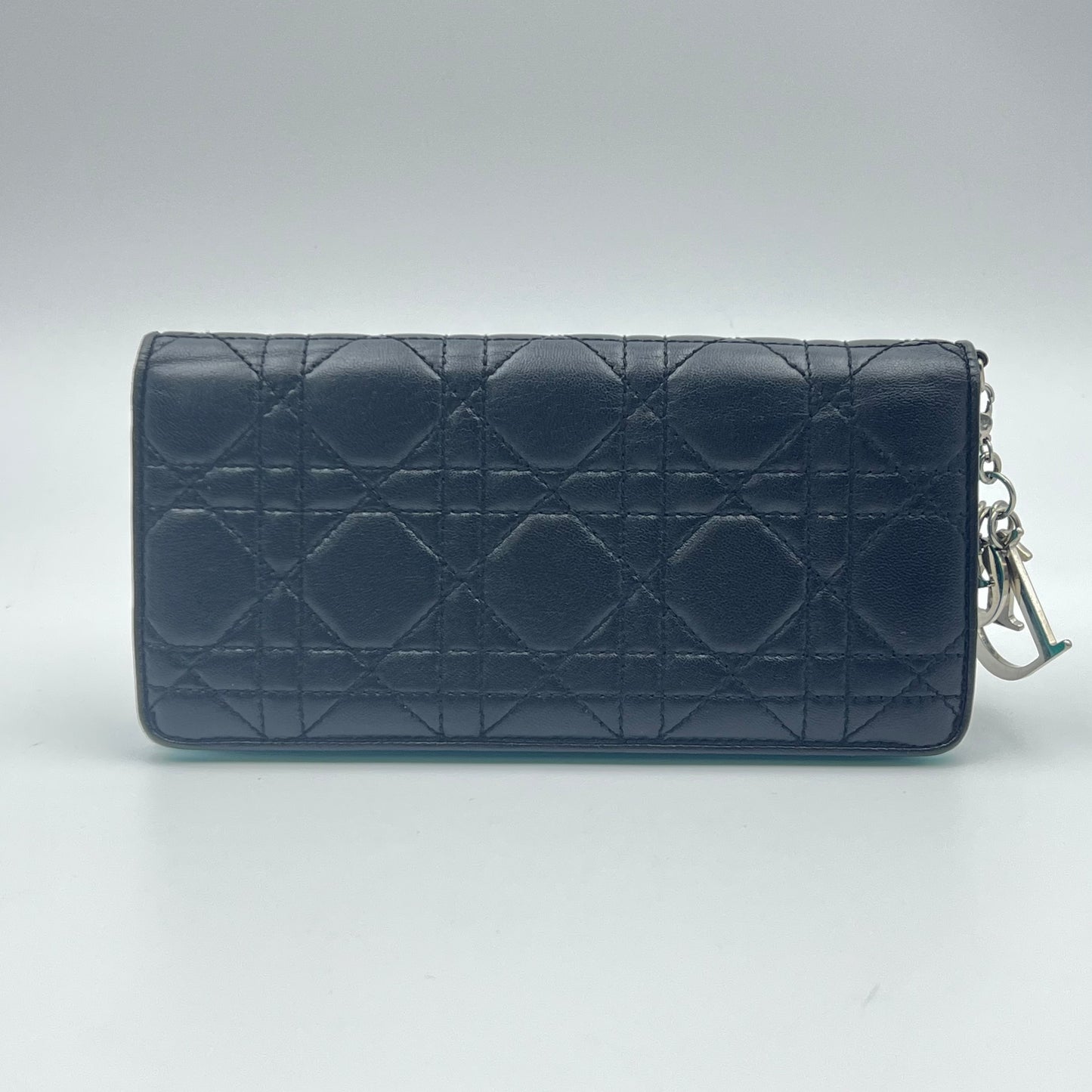 Lambskin Cannage Bi-Color Lady Dior Flap Long Wallet