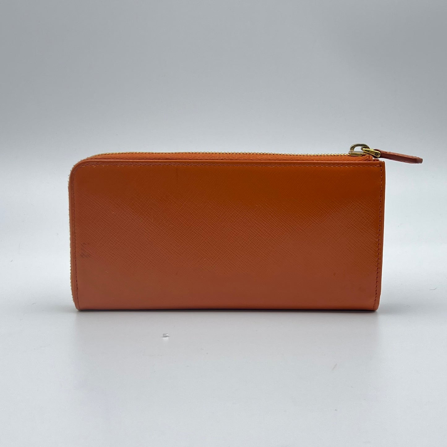 Saffiano L-Zip Zip Around Wallet Orange