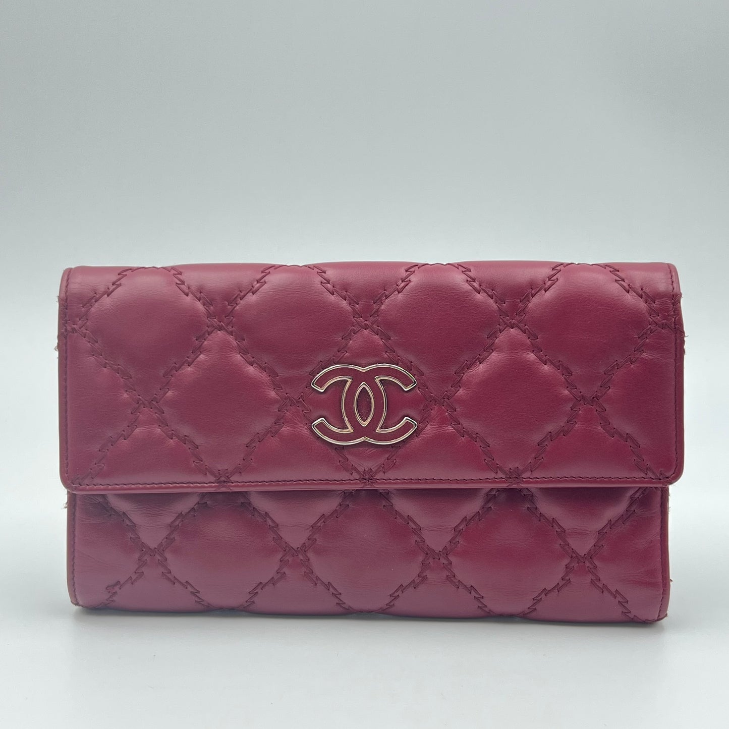 Cartera larga bi-fold Chanel Ultra Stitch Coco Mark Roja