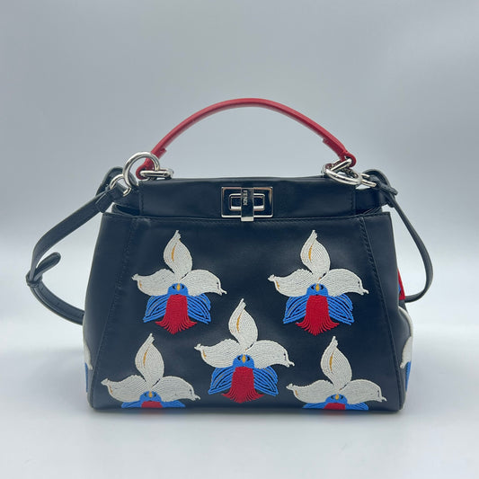 Bolsa fendi Peekaboo Bordada Preto Mini