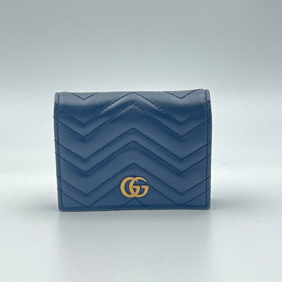 Gucci Leather Black GG Marmont Small Card Case Wallet