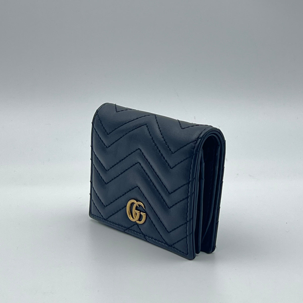 Gucci Leather Black GG Marmont Small Card Case Wallet — view 2 of 8 Leather Black GG Marmont Small Card Case Wallet, view 2 of 8