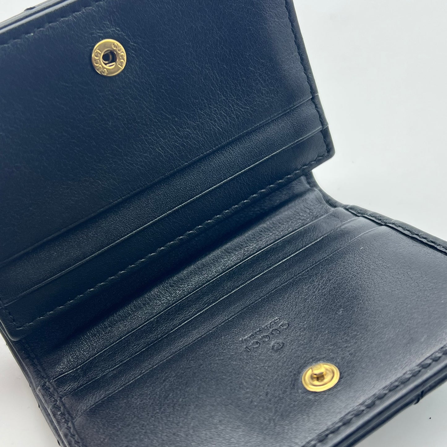 Leather Black GG Marmont Small Card Case Wallet