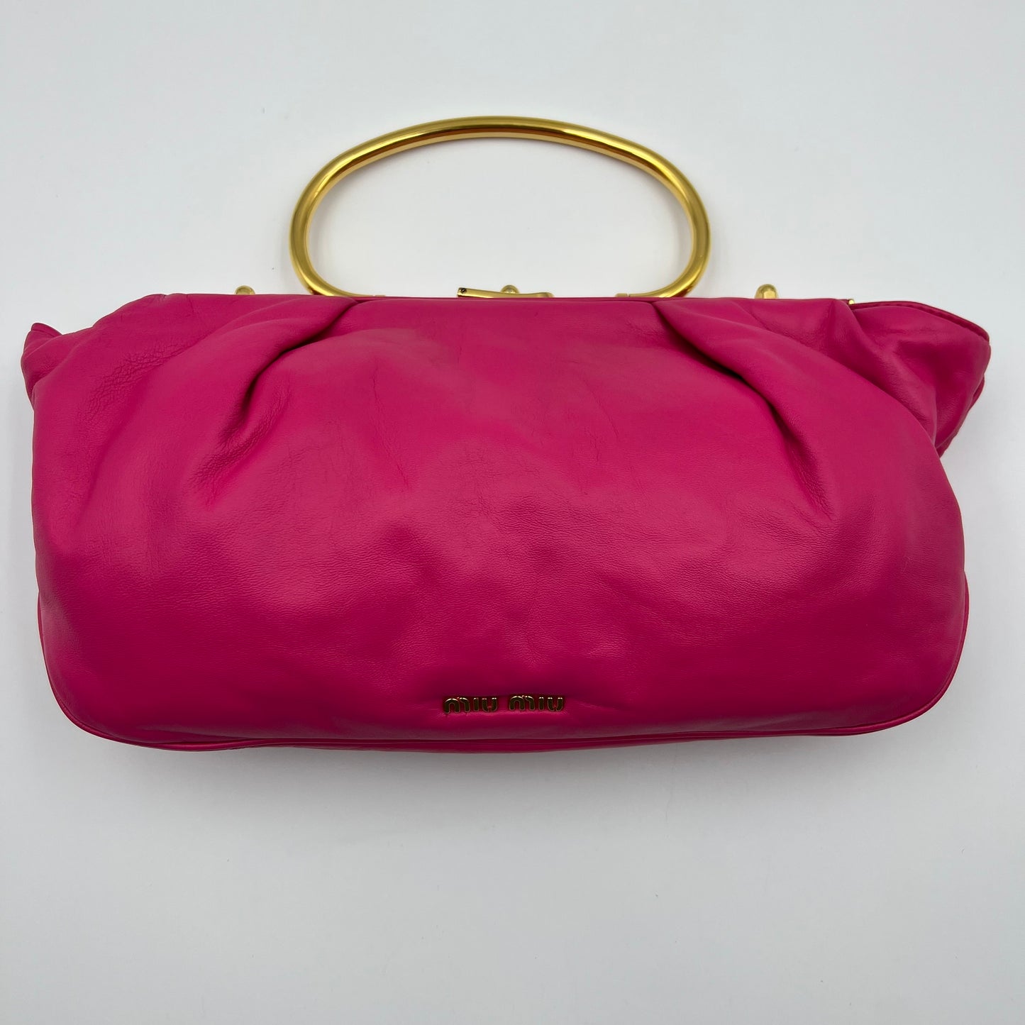 Peonia Lambskin Leather Frame Top Evening Bag