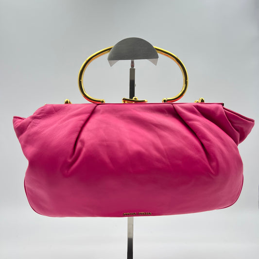 Peonia Lambskin Leather Frame Top Evening Bag