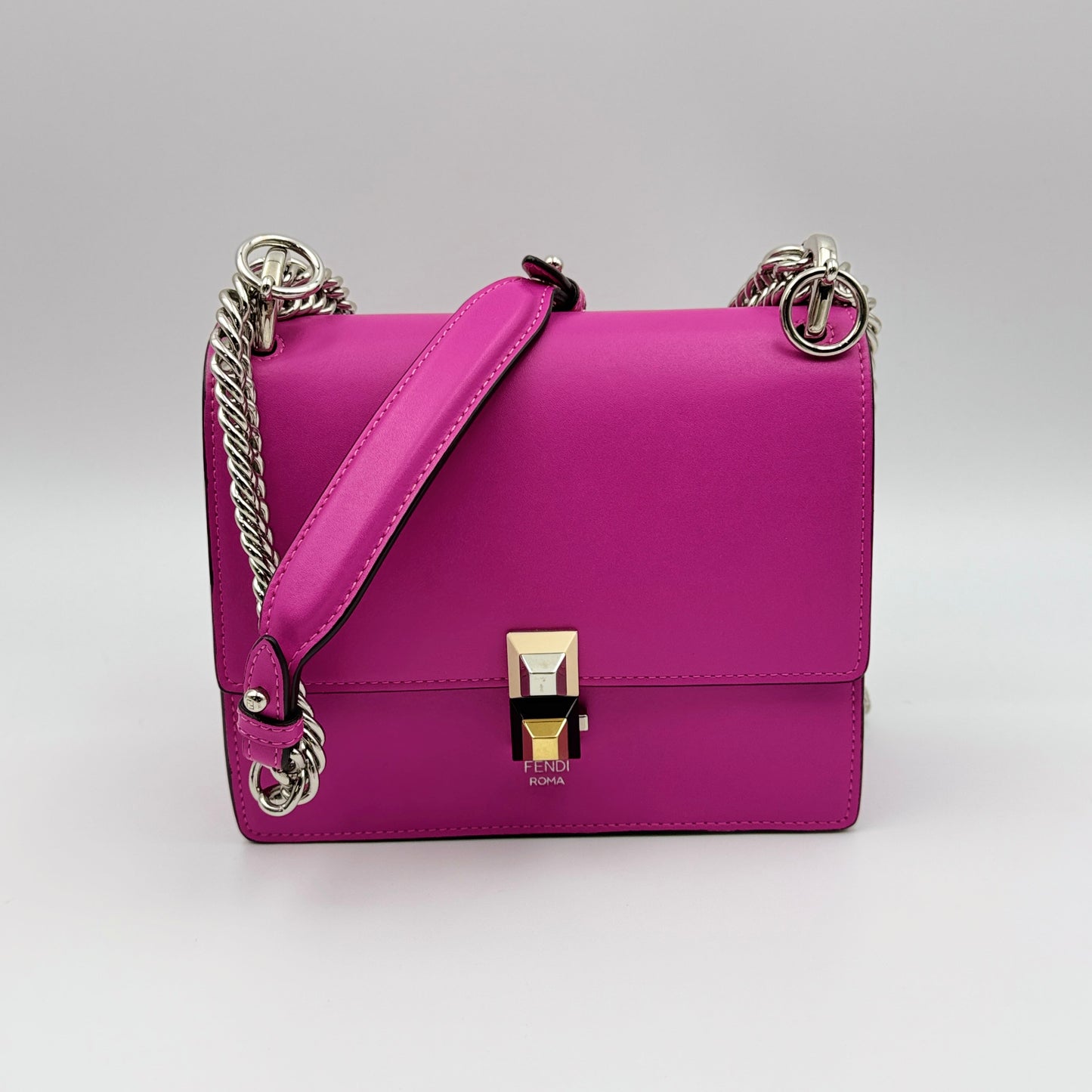 Pink Kan I Leather Shoulder Bag
