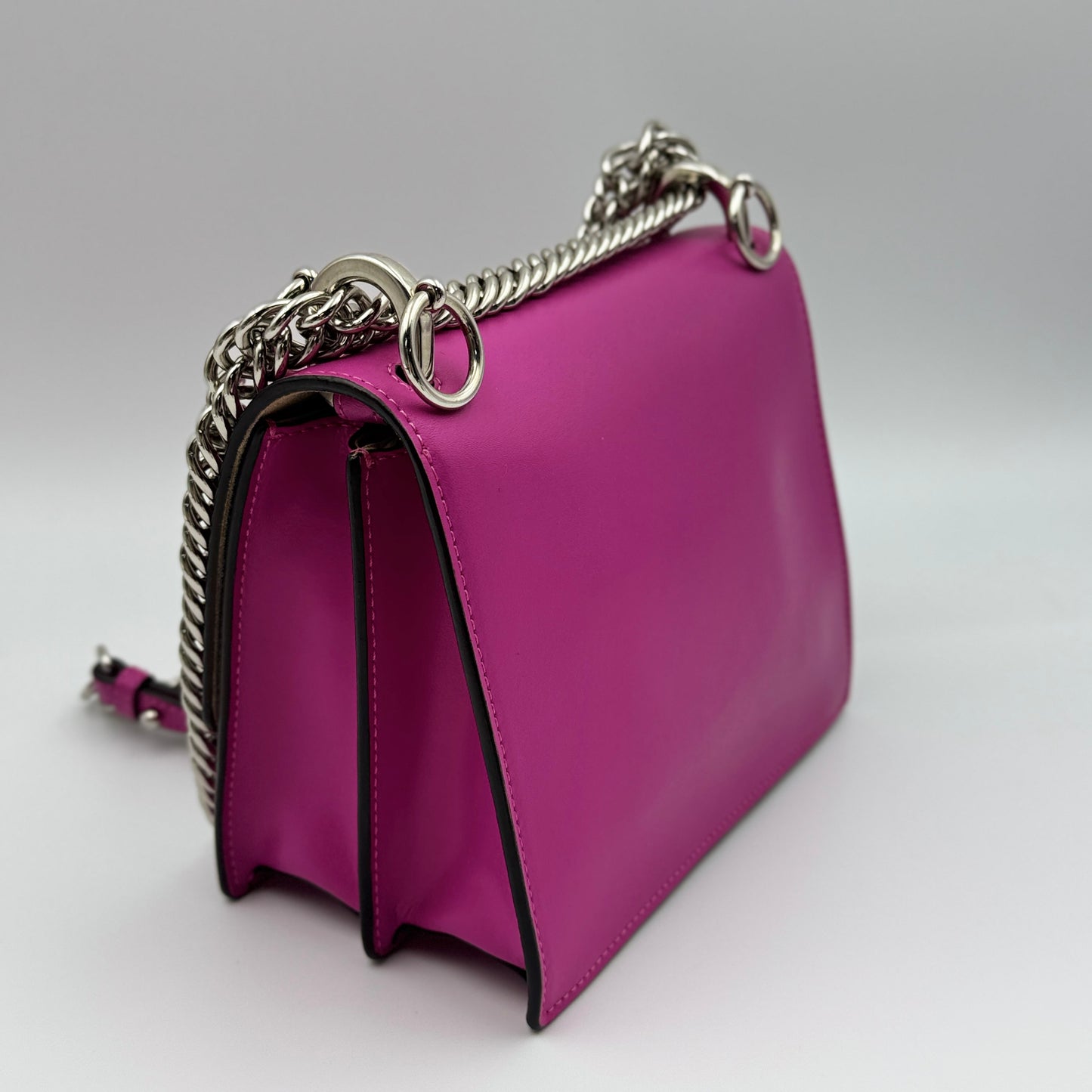 Pink Kan I Leather Shoulder Bag
