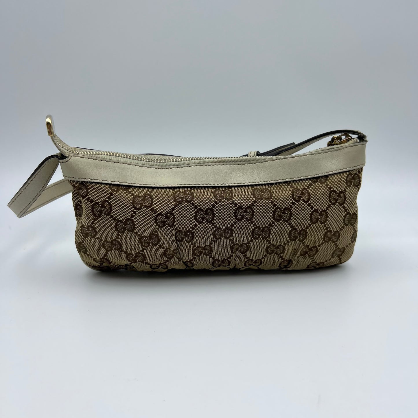 Beige/Ivory GG Canvas Interlocking G Pochette Bag