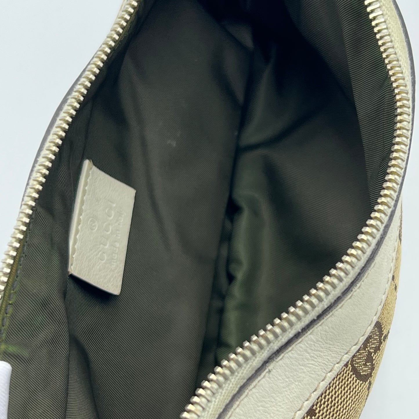 Beige/Ivory GG Canvas Interlocking G Pochette Bag