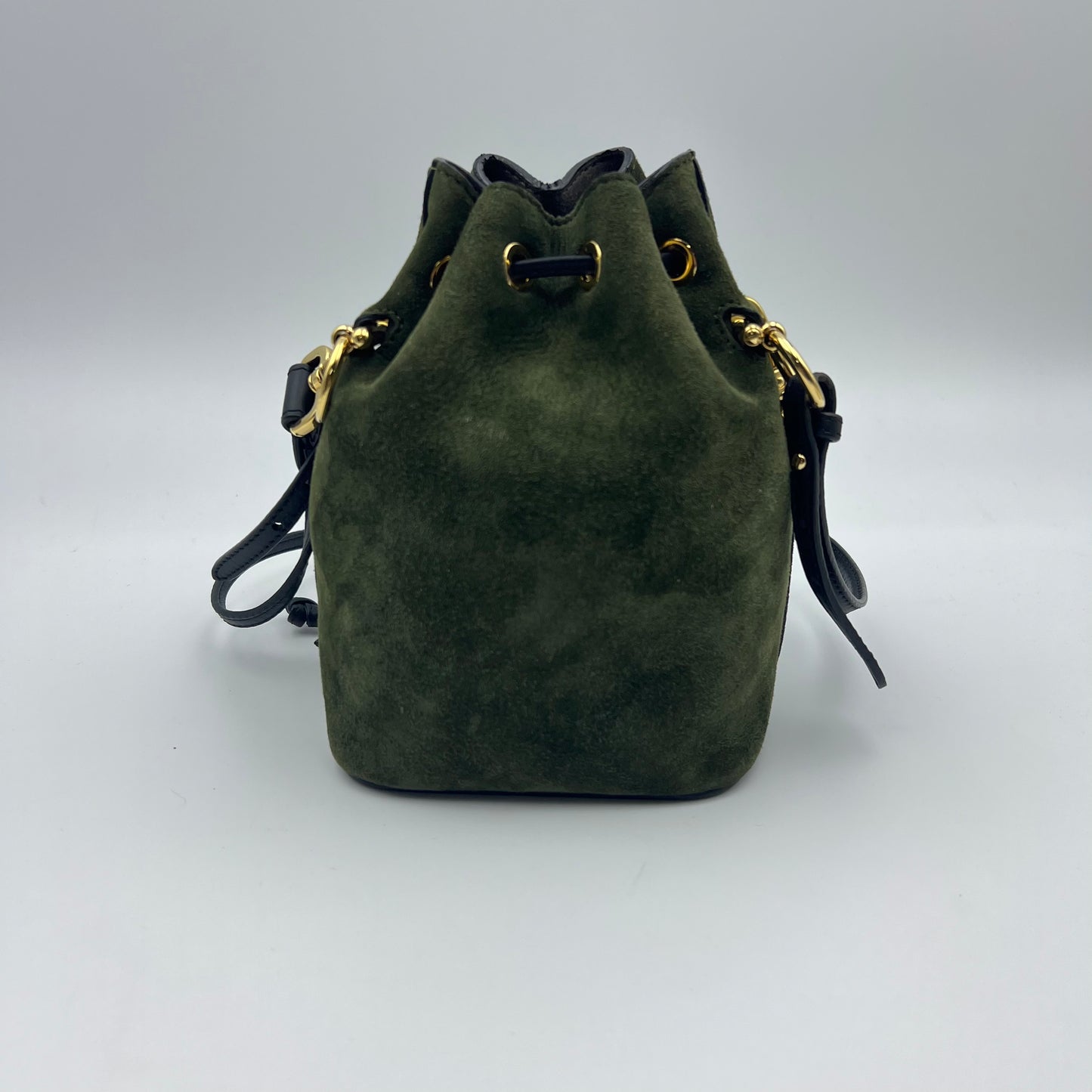 Green Small Suede Mon Tresor Bucket Bag