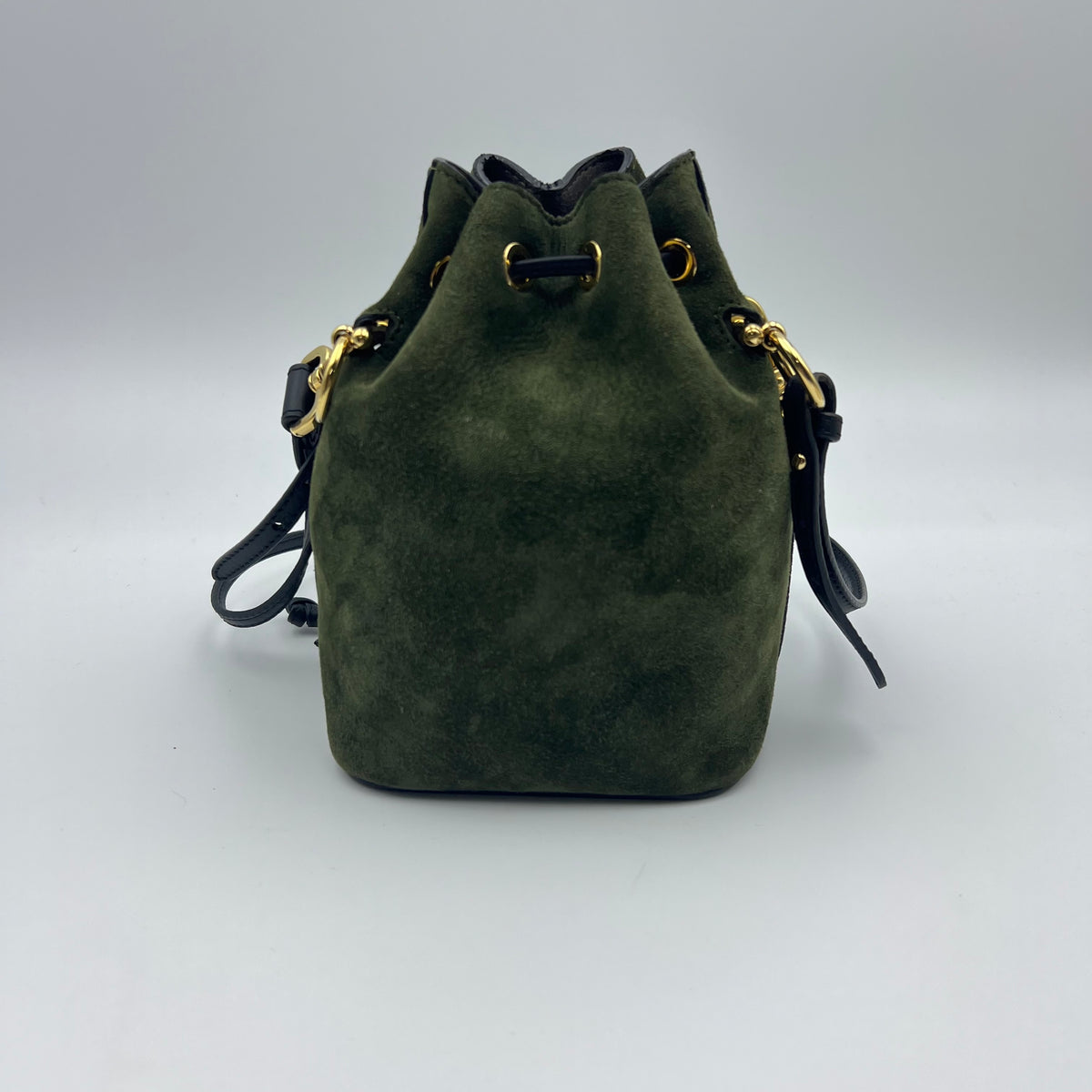 Fendi Green Small Suede Mon Tresor Bucket Bag — view 2 of 7 Green Small Suede Mon Tresor Bucket Bag, view 2 of 7