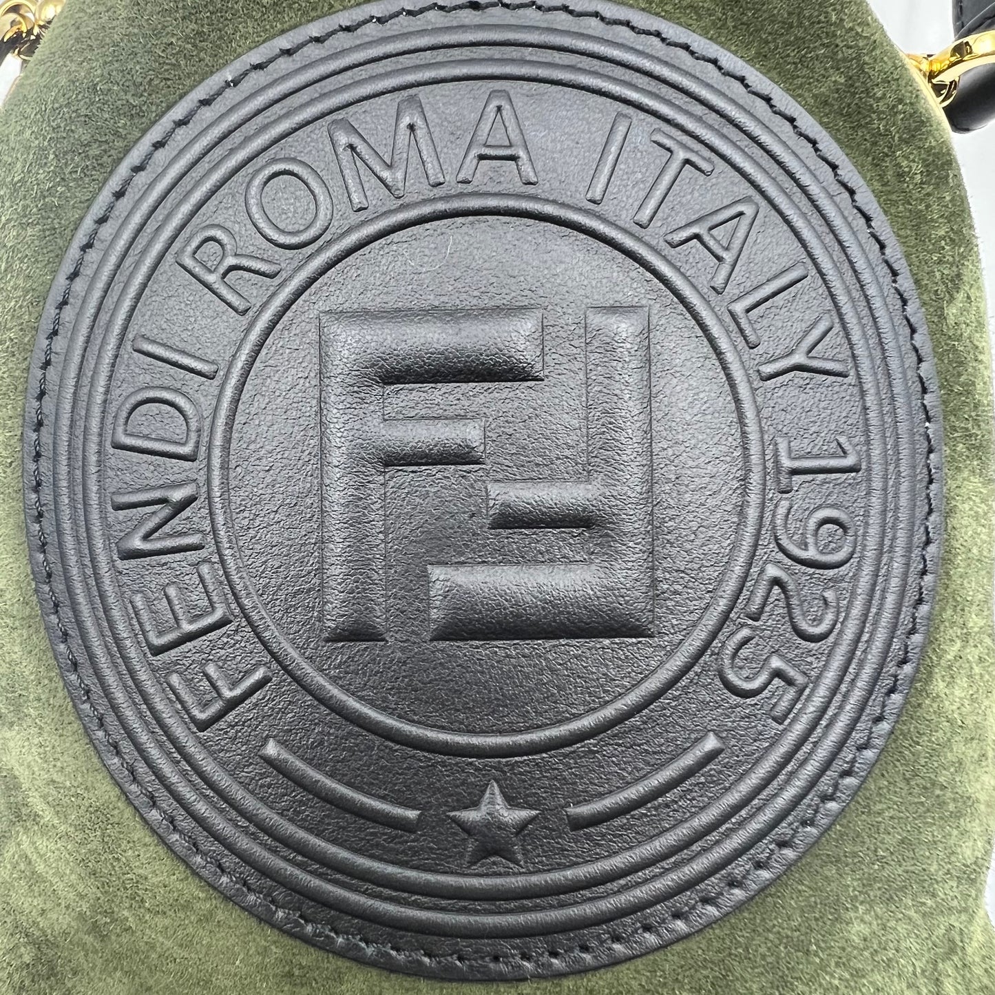 Green Small Suede Mon Tresor Bucket Bag