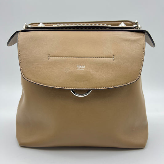 Back to school leather backpack Beige
