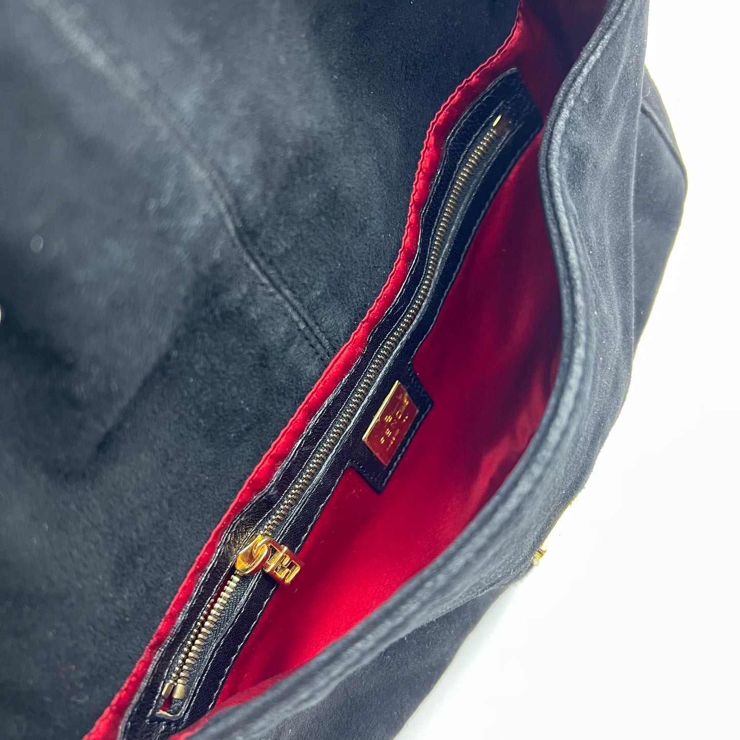 Suede Baguette Vintage Black