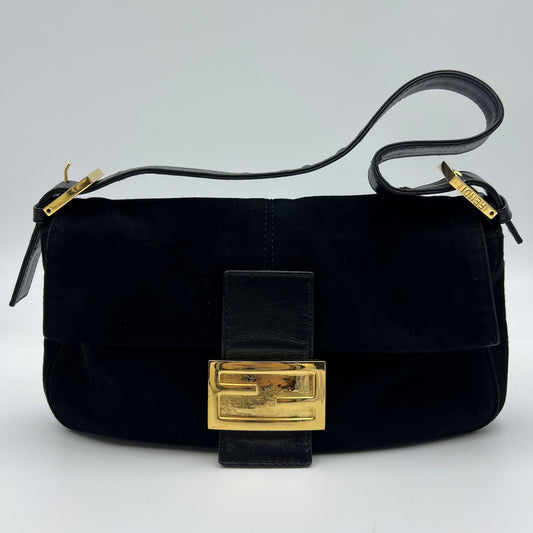 Suede Baguette Vintage Black