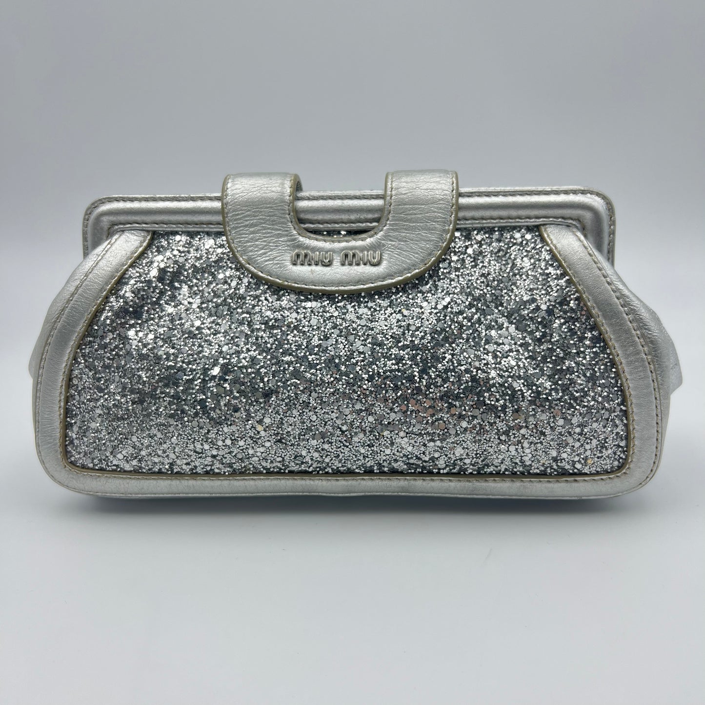 Crystal Silver Glittered Y2K Evening Clutch Bag