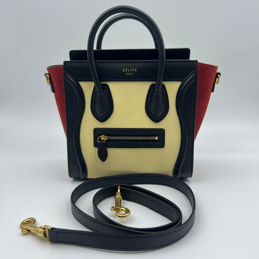 Celine Tri-Color Leather Nano Luggage