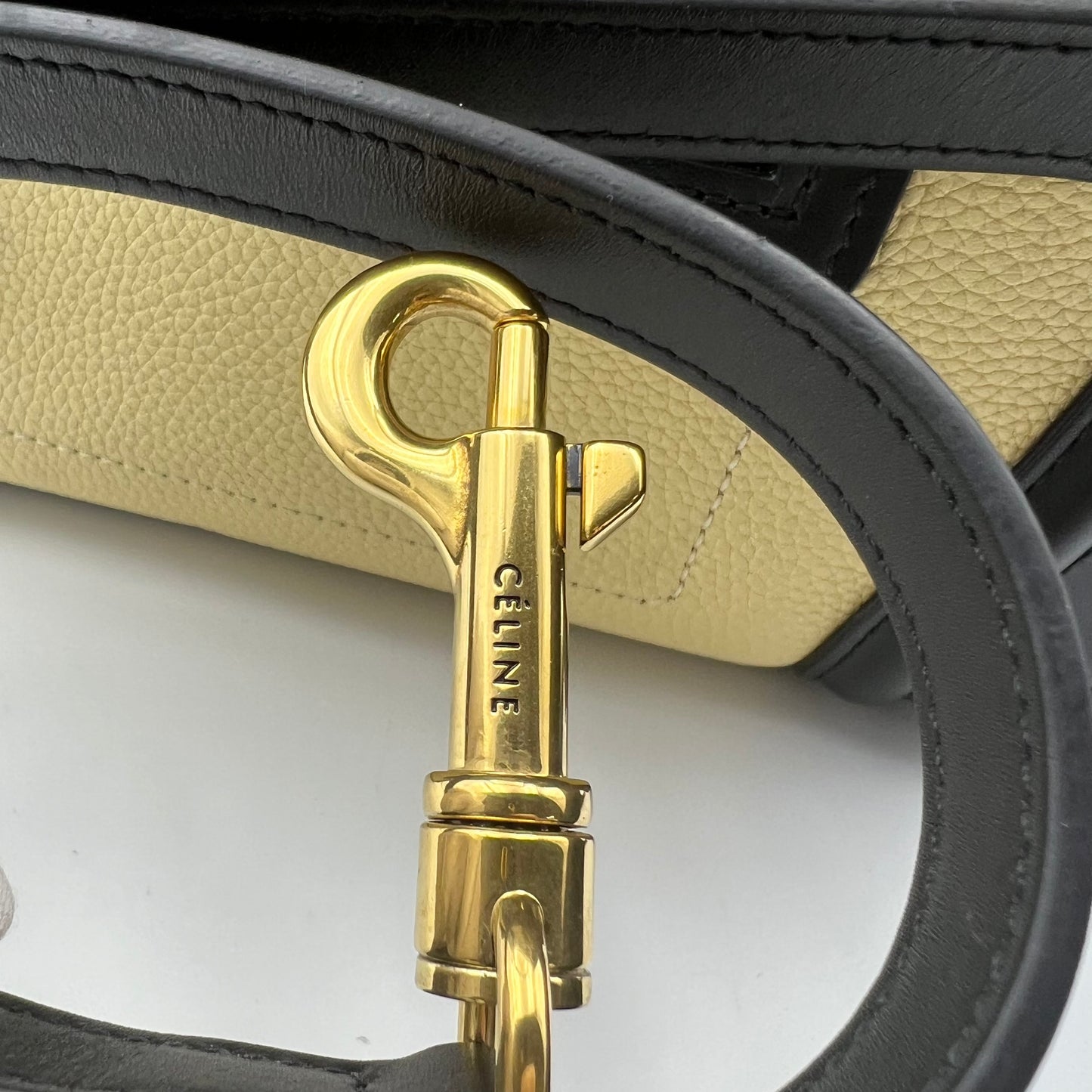 Tricolor Luggage Bag Leather Nano