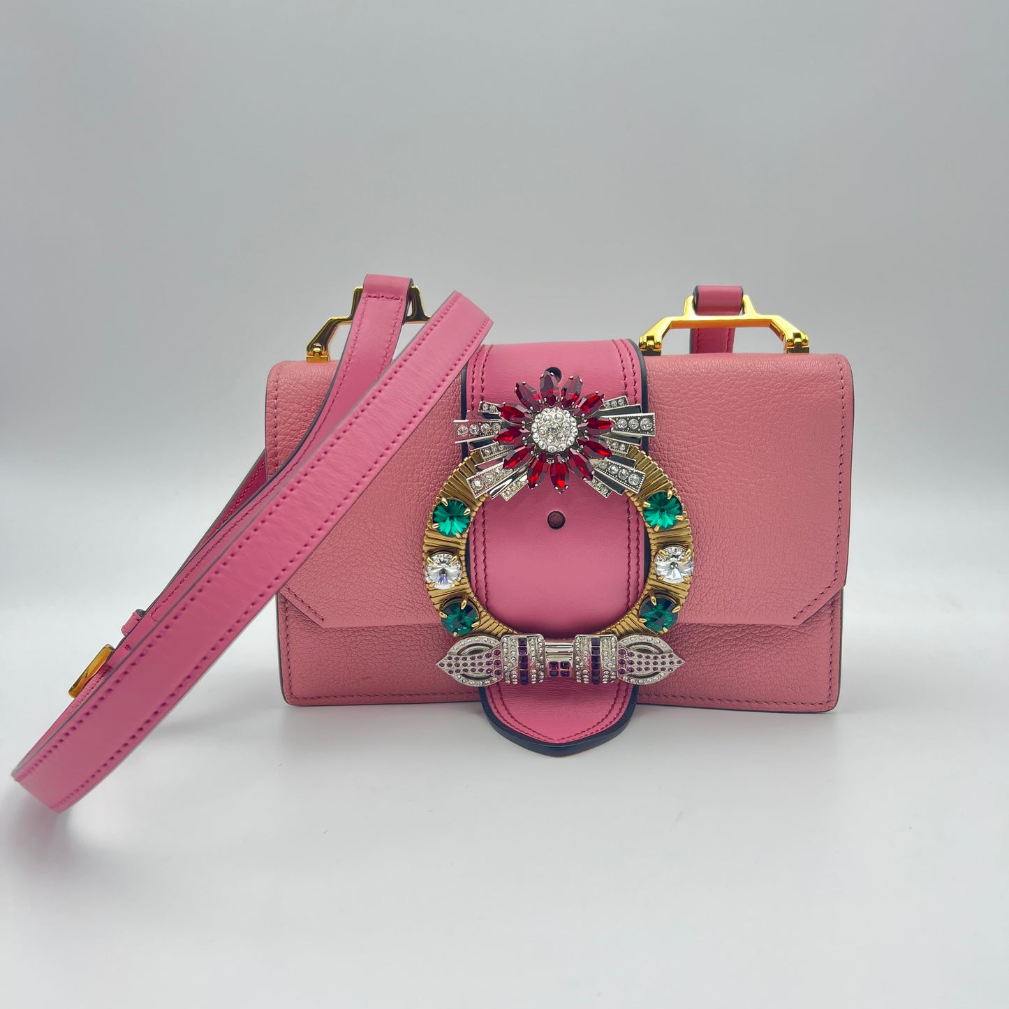 Crystal Embellished Madras Rugiada Shoulder Bag