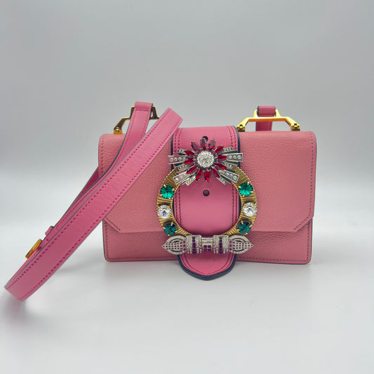 Crystal Embellished Madras Rugiada Shoulder Bag
