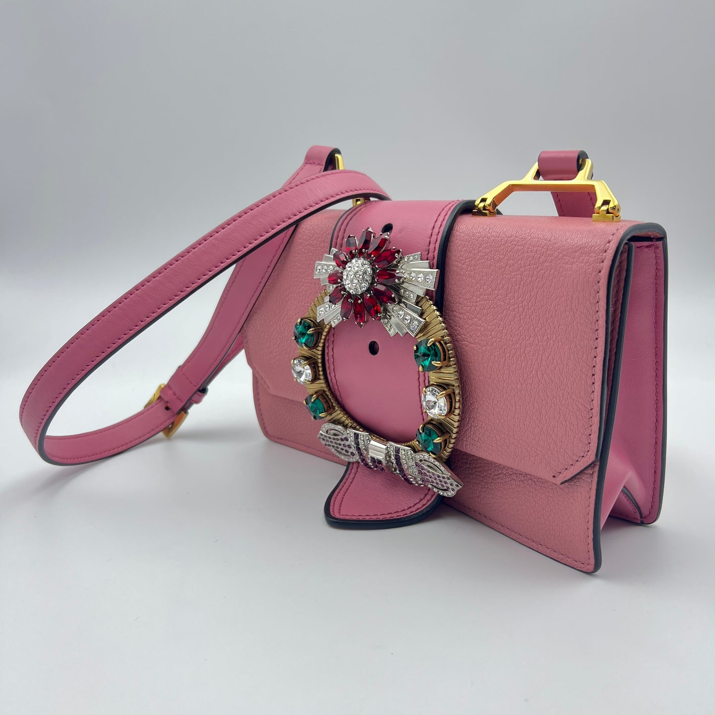 Crystal Embellished Madras Rugiada Shoulder Bag